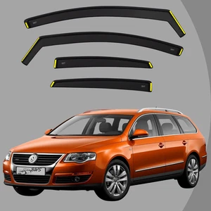 VW Passat B6/B7 2005-2014 5-Doors Estate Wind Deflectors Dark Tinted Visors - Picture 1 of 14