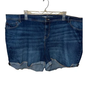 Old Navy Shorts Women 26W Cut Offs Denim Jean Boyfriend Midi Length Dark - Picture 1 of 5