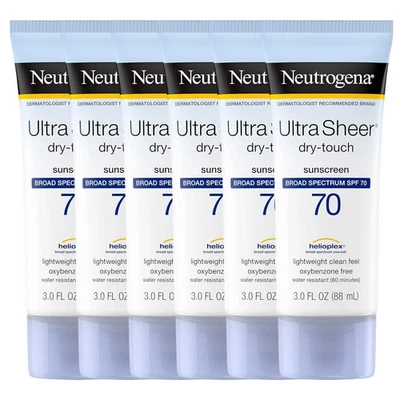 Neutrogena Ultra Sheer Dry-Touch SPF 70 Sunscreen Lotion 3oz - LOT of  6 - Image 1 of 2