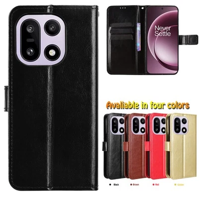 For OnePlus 15, Classic Flip Leather Wallet Card Phone Case Soft Full Cover - Image 1 of 4