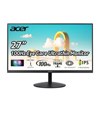 Acer SB272 Ebi 27" FHD (1920x1080P) IPS Zero-Frame Gaming/Office Monitor - Image 1 of 4