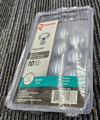 (QTY 10) RICHELIEU DP9041140 Contemporary Metal Knob Chrome 30 mm - Image 1 of 4