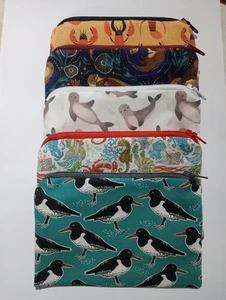 Handmade Lined Fabric Coin Purses : Job Lot Of 5 Ocean Life Designs - Picture 1 of 6
