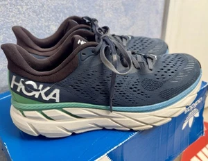 Hoka One One Clifton Hombres Talla 9, Azul/Verde Correr/Comodidad Zapatos 1110508, ¡Buenos! - Imagen 1 de 7