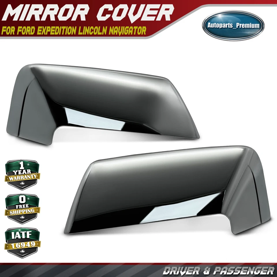 Par de tapas de espejo cromadas para Ford Expedition 15-17 Lincoln Navigator 07-17 Foto 1 de 4
