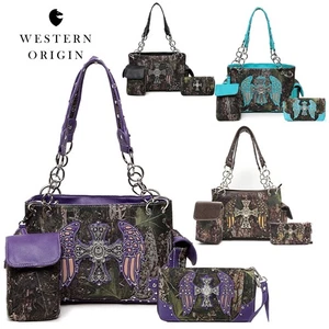 Camouflage Cross Wings Concealed Carry Purse Handtasche Damen Schultertasche Geldbörse  - Bild 1 von 39