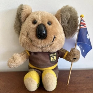Vintage 1980s Koala Plush Olympic Games Australia Flag Tags Tagged RARE - Picture 1 of 11