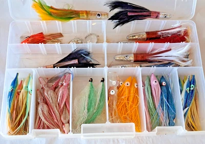 Gran Lote De Colección 44+ Artículos SEÑUELOS DE PESCA DE JUEGO GRANDE - PATCO y Goma (AA8) Foto 1 de 4