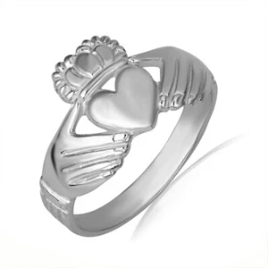 .925 Sterling Silver Woman's Eternal Irish Claddagh Ring - Picture 1 of 2
