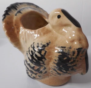 1940s Morton Pottery Turkey Planter Vase Sugar Bowl Thanksgiving 4 1/2" Crazed - Picture 1 of 11