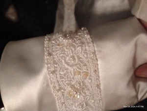 Davids Bridal Satin Beaded Bodice Michelangelo Wedding Dres signature Collection - Picture 1 of 12