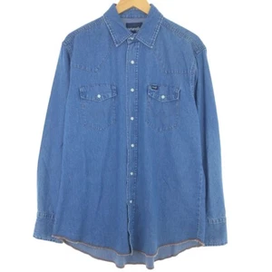Wrangler Long Sleeve Denim Western Shirt Men's L /eaa426691 - Picture 1 of 5