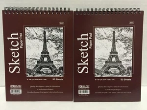 Zwei 6" x 8" hochwertige Spirale Premium Qualität Skizzenbuch Papier Block 50 Blatt - Bild 1 von 1