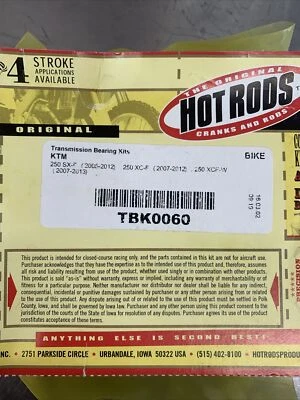 ¡NUEVO! - Kit de rodamientos TBK0060 Gear Hot Rods KTM 250 - Ver descripción Foto 1 de 4