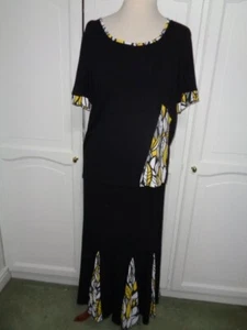 CASAMIA EXCLUSIVE BLACK SOFT JERSEY SUIT SIZE M/L =UK16 NO ZIPS ETC PULL ON - Picture 1 of 7