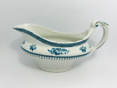 Barco de salsa Losol Ware de colección Shrewsbury Keeling And Co Ltd azul/verde y blanco Foto 1 de 4