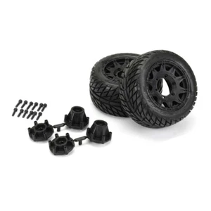 Pro-Line 10161-10 1/10 Street LP Fr/Rr 2.8" MT Tires Mounted 12mm Raid Black (2) - Picture 1 of 4