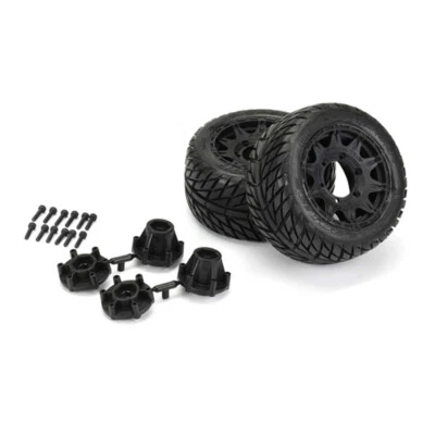 Pro-Line 10161-10 1/10 Street LP Fr/Rr 2.8" MT Tires Mounted 12mm Raid Black (2) - Image 1 of 4