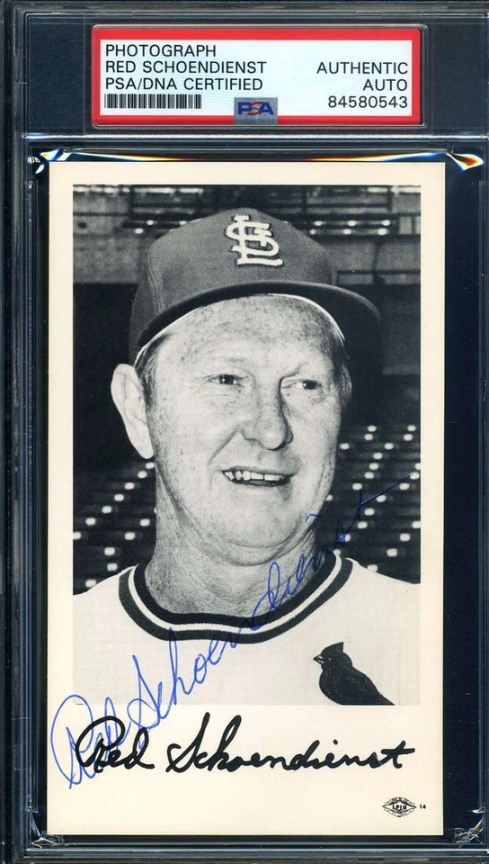 Red Schoendienst PSA DNA Coa Signed Cardinals Team Issued Photo Autograph - Image 1 of 1