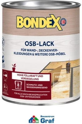 BONDEX OSB Lack seidenglänzend 0,75 L hochstrapazierfähige Versiegelung #873476  - Bild 1 von 2