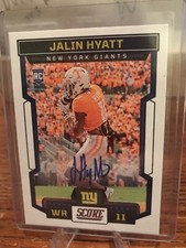 2023 Score Autographs Jalin Hyatt #347 New York Giants Mint 
