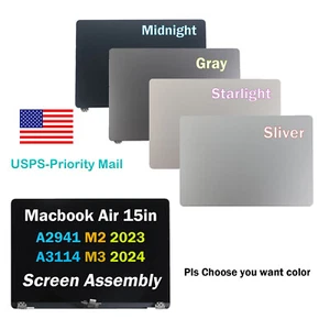 Conjunto de pantalla LCD gris OEM para Macbook Air A2941 15 pulgadas M2 2023 A3114 M3 2024 EE. UU. - Imagen 1 de 29