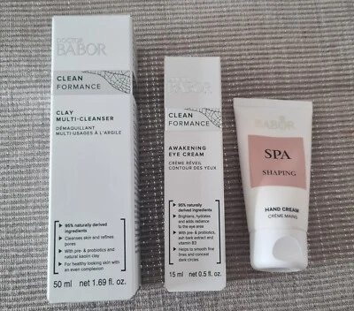 BABOR Awakening Eye Cream/15ml+Clay Multi-Cleanser/50ml+Handcreme/30mlNEU/UVP60€ - Bild 1 von 4