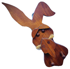 ALF Wood Rustic Wall Hanging Farmhouse Decor Animal Donkey Bunny Coat Towel Hook