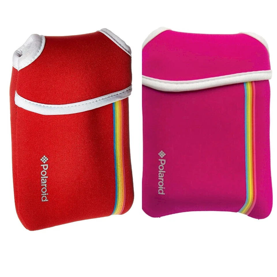 LOTE DE 2 fundas de neopreno para cámara instantánea Polaroid Z2300, roja y rosa Foto 1 de 4