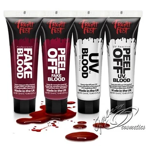 SANGRE FALSA Halloween Miedo Escenario Maquillaje Rostro Cuerpo Pintura Fiesta Realista - Imagen 1 de 5