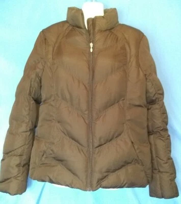 Women's Athletic Works Brown Puffer Jacket Size Small - Image 1 of 4
