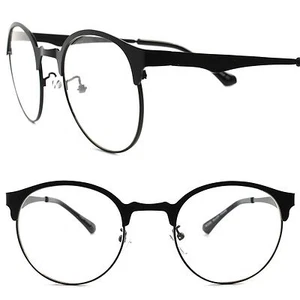 Classic Retro Fashion Mens Womens Indie Urban Hip Black Round Clear Lens Glasses - Picture 1 of 4