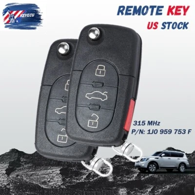 2 For 1998 1999 2000 2001 Volkswagen Beetle Golf Jetta Passat Car Remote Key Fob - Image 1 of 4