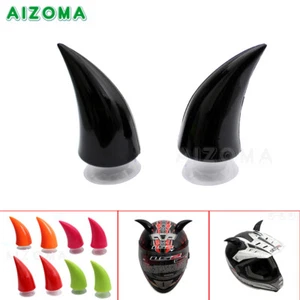2pcs Motorcycle Helmet Corner Decoration Devil Horns with Suction Cups Universal - Picture 1 of 45