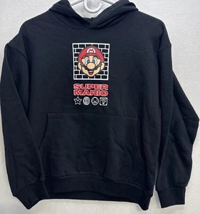 Super Mario Sweatshirt Kids Size 10-12 NWT (BLACK) - Picture 1 of 11