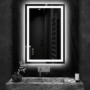 Stylish Functional LED Tempered Mirror Fog-free Bathroom Wall Vanity Mirror - Picture 1 of 7