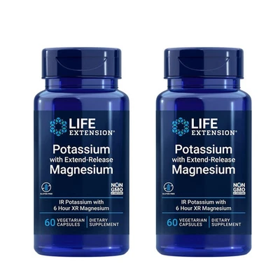 2 Life Extension Potassium Extend-Release Magnesium Heart Health Supplement #621 - Image 1 of 4