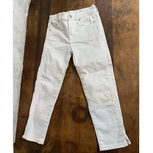 Gap Girls Jeans * White Pencil Slim Ankle High Rise * Size 7 Slim 25” Length - Picture 1 of 12