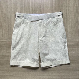 Sommer Herren Gurkha Shorts verstellbarer Bund kurze Hose Seersucker Shorts beige - Bild 1 von 16
