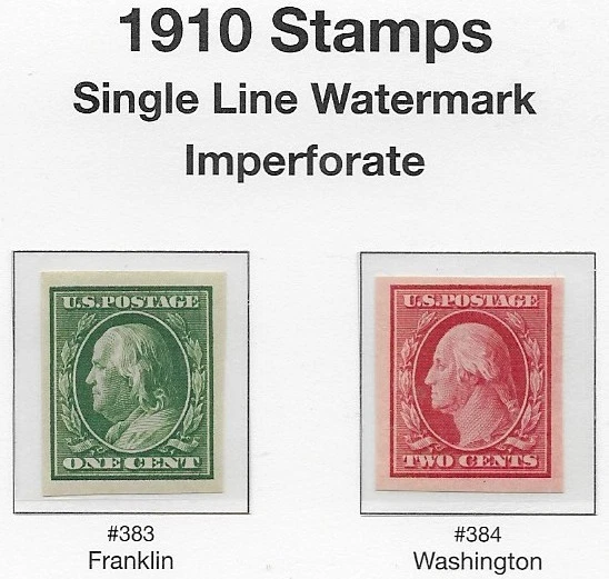 US.#383-384, Series of 1910, SLWM, Mint, OG, NH, F/VF - Image 1 of 1
