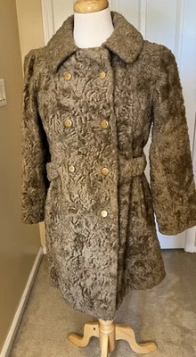 Alameda Sportowne 1960’s Faux Persian Curly Lamb Coat La France Fabric Pockets - Image 1 of 4