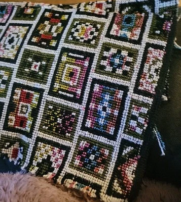 Tela de tapicería vintage años 70 geométrica abstracta peso medio remanente  Foto 1 de 4