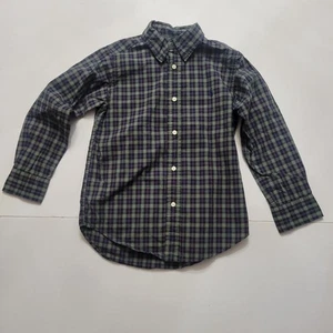 Boys Polo Ralph Lauren Plaid Button Long Sleeve Shirt Blue Pony Logo Size 6 - Picture 1 of 6