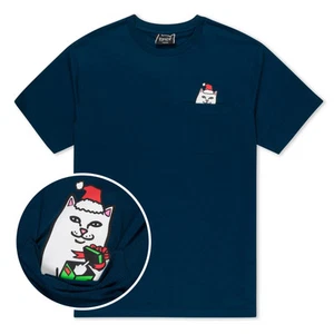 RIPNDIP Secret Santa Pocket Tee T-SHIRT (Navy) (RefB10S2) - Picture 1 of 6