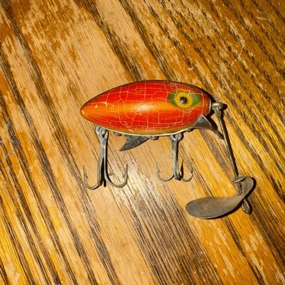 Vintage Strike King Clarks Water Scout Wood Fishing Lure complete  - Image 1 of 3