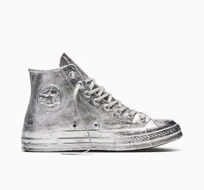 Converse Chuck 70 Edizione Limitata Trainers In Foglio Argento - Immagine 1 di 4