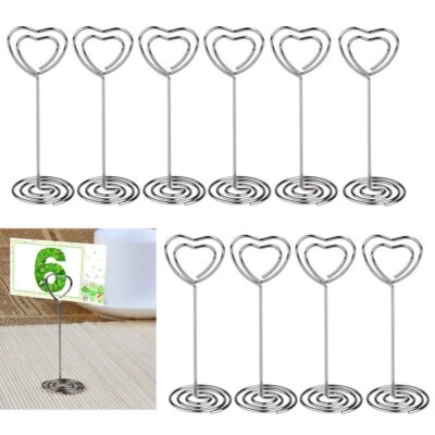 2~20PCS Heart Pattern Table Number Name Card Holders Photo Stand Note Memo Clips - Image 1 of 4