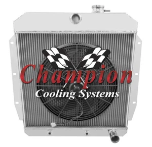 2 Row 1" Tubes MN Champion Radiator W/ 16" Fan for 1955 - 1959 Chevrolet Truck - Picture 1 of 8