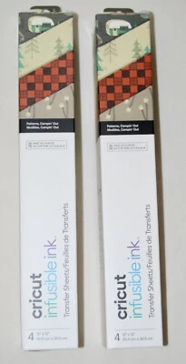 New Lot of 2 Cricut Infusible Ink Transfer Sheets in Campin' Out Pattern - Image 1 of 4
