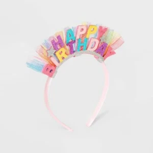 Kids' Glitter 'Happy Birthday' Headband with Tulle - Cat & Jack™: Hair Styling - Picture 1 of 3